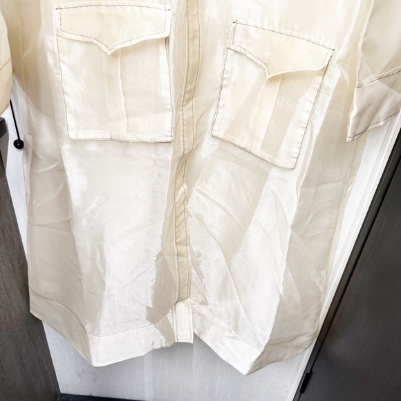 NWT Ganni Flint Sheer Dress in Tapioca, Size 40 (Medium) - Picture 5 of 10
